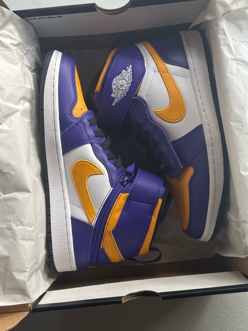 Nike Jordan Hi FlyEase Sneakers in Purple, Gold & White